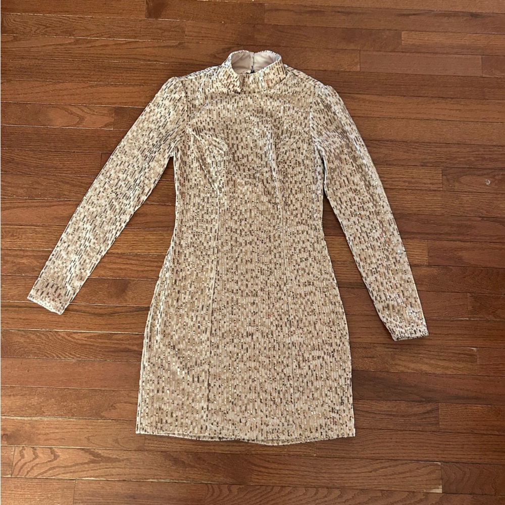 BLUE RAIN Sequin Women’s size S Ling Sleeve Dress